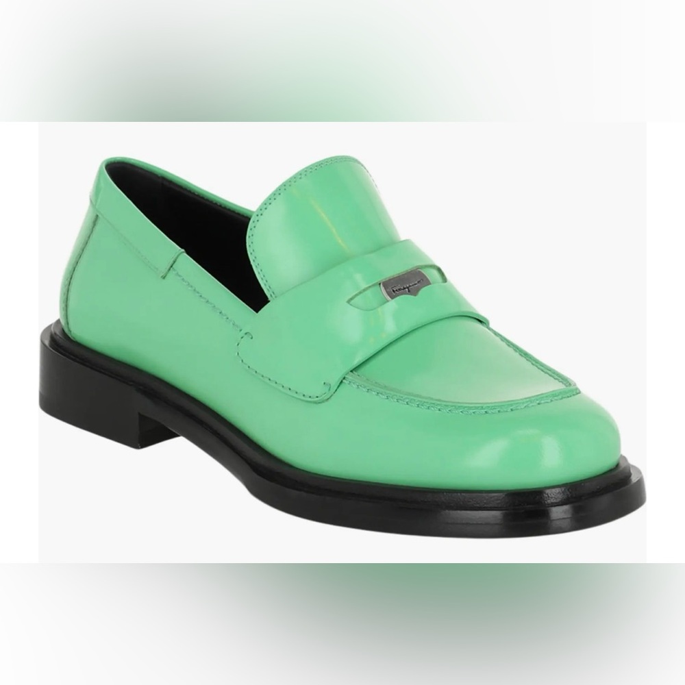 Salvatore Ferragamo Mint Green Slip On Pennyloafer Shoes 6.5 $1040 NEW